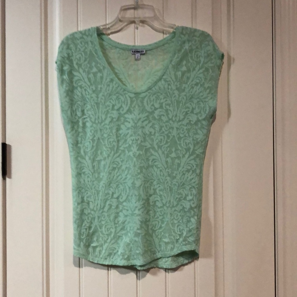 Express small sheer mint green tee